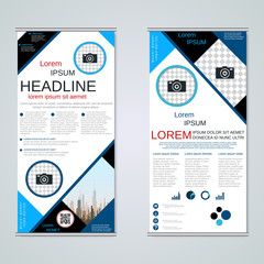 Modern roll-up business banners vector template