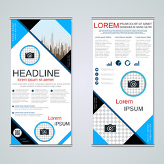 Modern roll-up business banners vector template