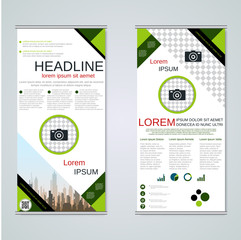 Modern roll-up business banners vector template