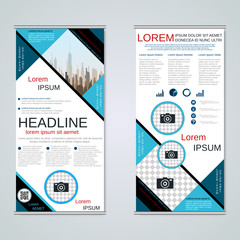 Modern roll-up business banners vector template