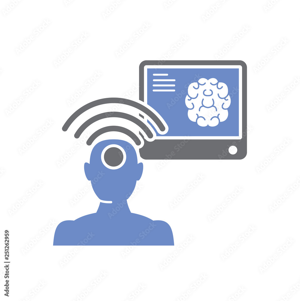 Poster telepathy icon on white background for graphic and web design, modern simple vector sign. internet c