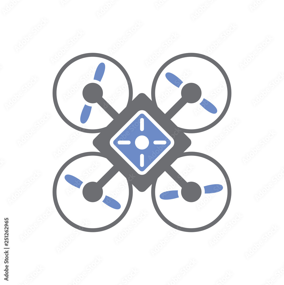 Poster drone icon on white background for graphic and web design, modern simple vector sign. internet conce