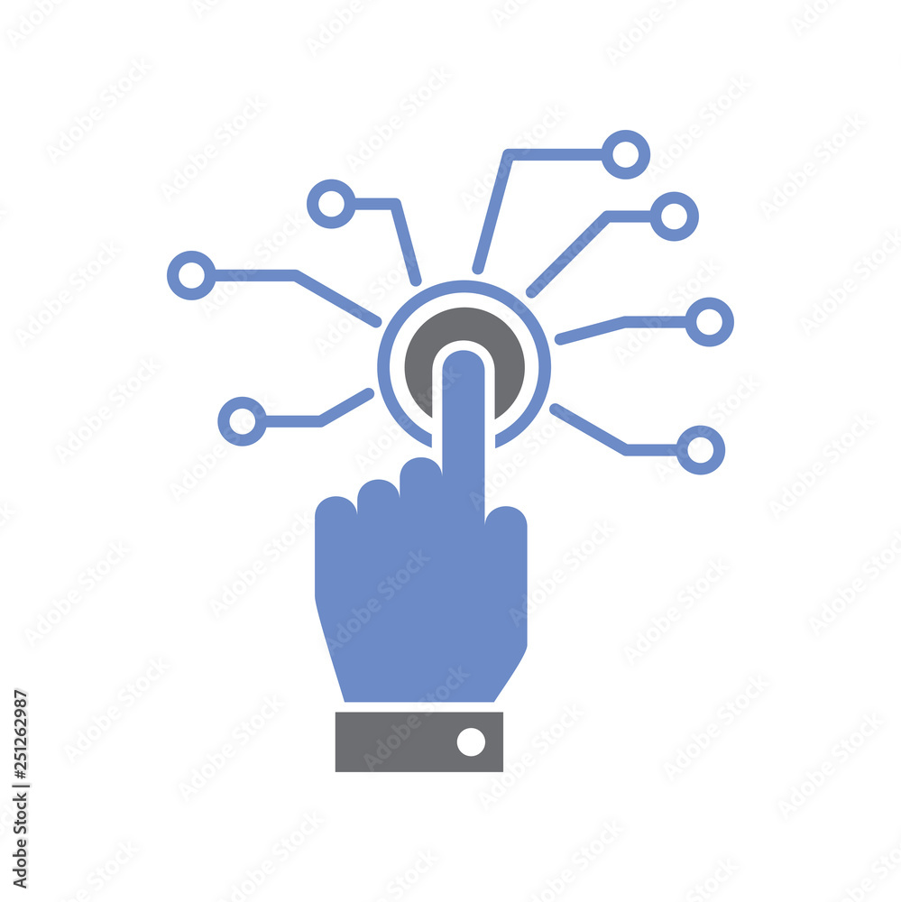 Poster finger print scanner icon on white background for graphic and web design, modern simple vector sign.