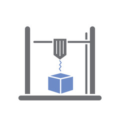 3D Printer icon on white background for graphic and web design, Modern simple vector sign. Internet concept. Trendy symbol for website design web button or mobile app