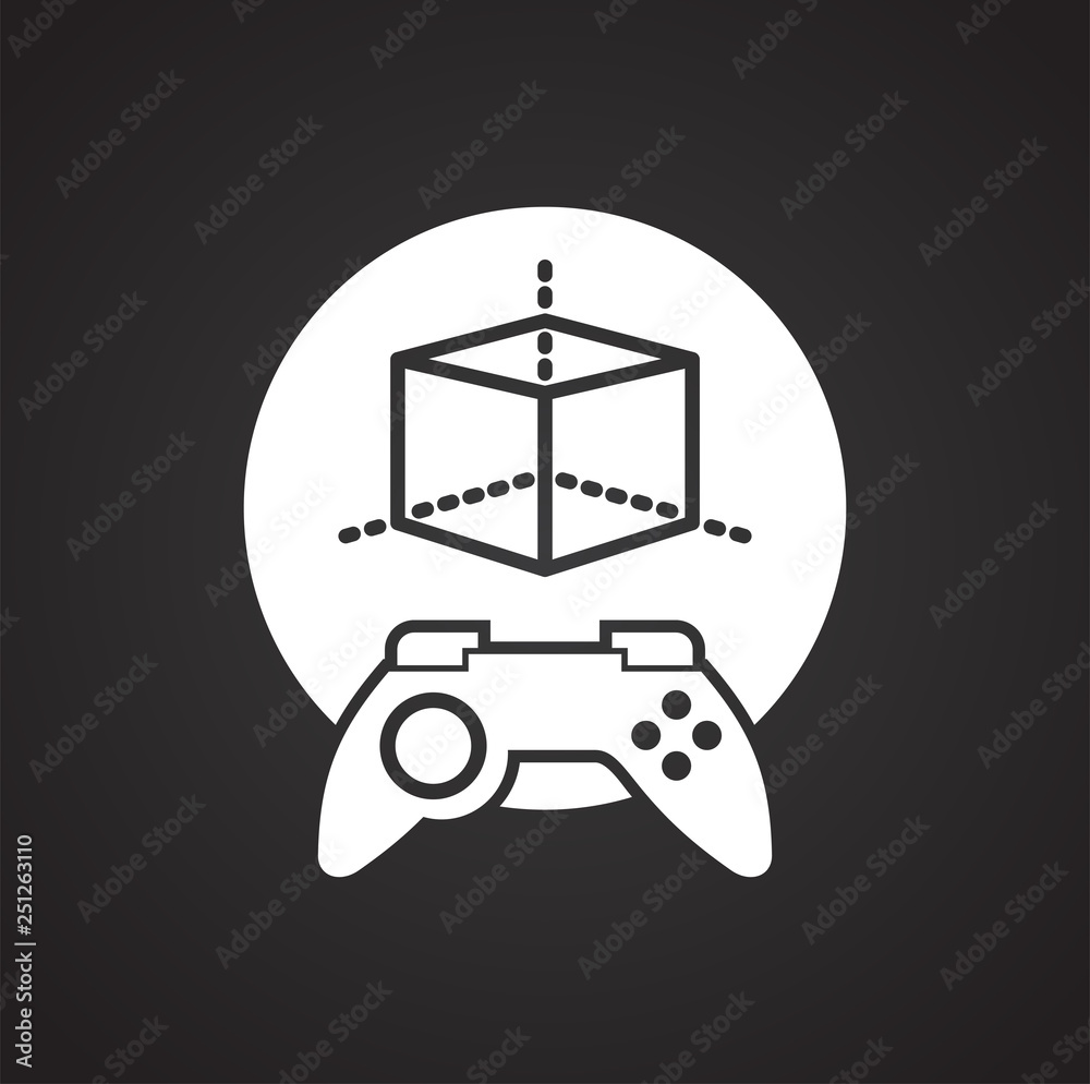 Poster augmented reality icon on black background for graphic and web design, modern simple vector sign. in