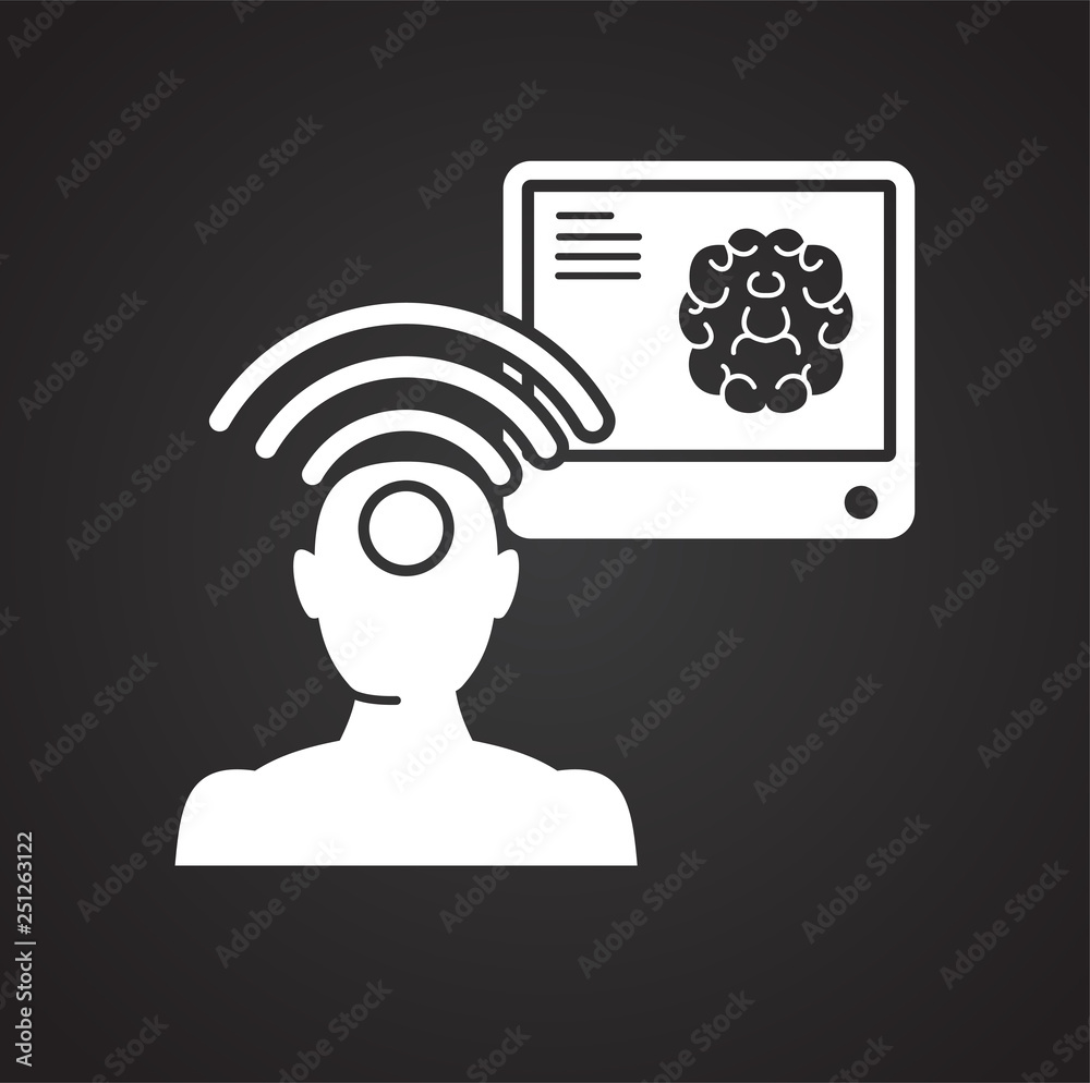 Poster telepathy icon on white background for graphic and web design, modern simple vector sign. internet c