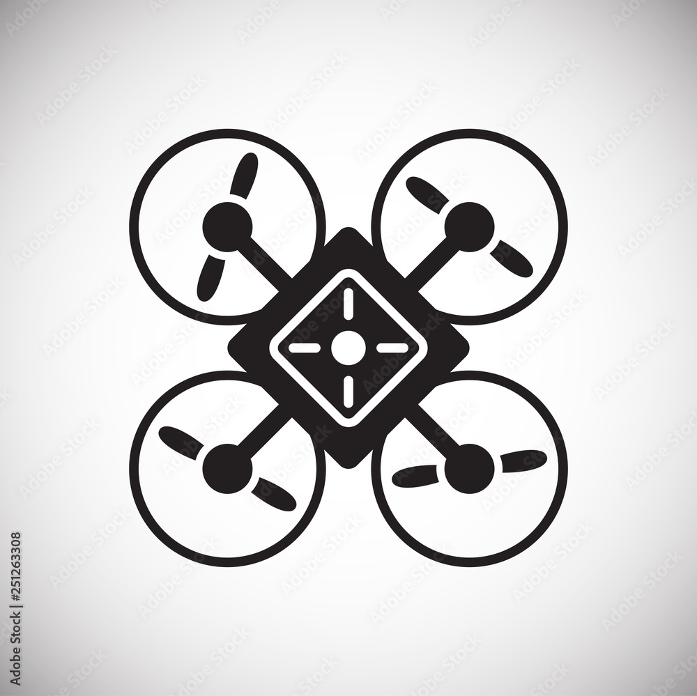 Poster drone icon on white background for graphic and web design, modern simple vector sign. internet conce