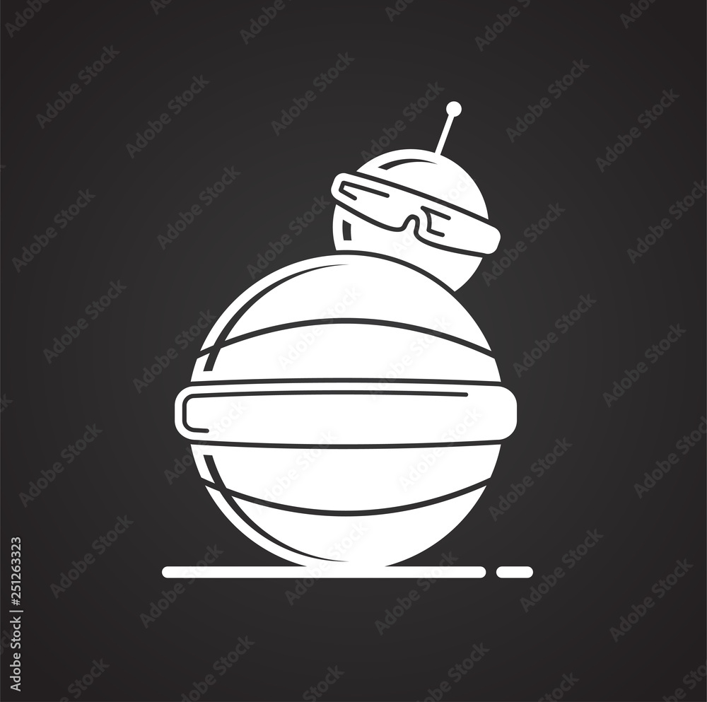Poster bot pet icon on black background for graphic and web design, modern simple vector sign. internet con
