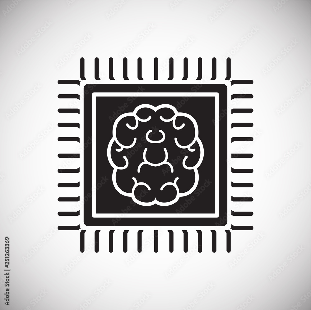 Poster brain cloud storage icon on white background for graphic and web design, modern simple vector sign. 