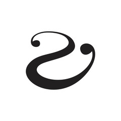 number two curves simple logo vector