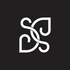 letters sd linked curves line loop design logo