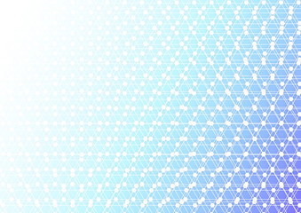 青のネットワークイメージ幾何学模様の背景素材-紫のファンタジーグラデーション-白コピースペース