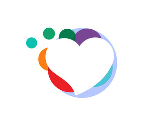 colorful love heart icon symbol logo design inspiration