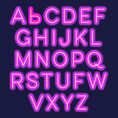 Neon lights alphabet.
