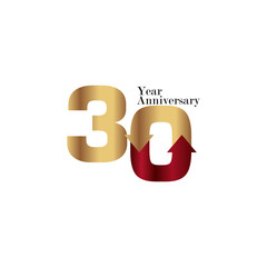 30 Year Anniversary Vector Template Design Illustration