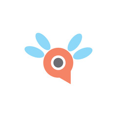 cute bee mosquito logo vector