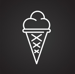 Icecream line icon on black background for graphic and web design, Modern simple vector sign. Internet concept. Trendy symbol for website design web button or mobile app