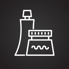 Sun creme line icon on black background for graphic and web design, Modern simple vector sign. Internet concept. Trendy symbol for website design web button or mobile app