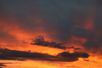 sky with clouds bluea orange