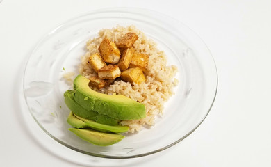 Avocado and Tofu and rice oh my!