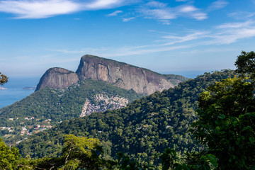 Beautiful landscape with rainforest, city district (Leblon, Ipanema, Botafogo), Lagoon Rodrigo de...