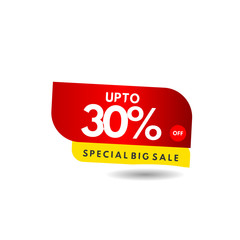 up to 30% Special Big Sale Label Vector Template Design Illustration