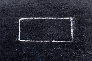 Fototapeta premium White chalk hand drawing in square or banner shape on black board background