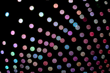 Blurred lights background with colored circles