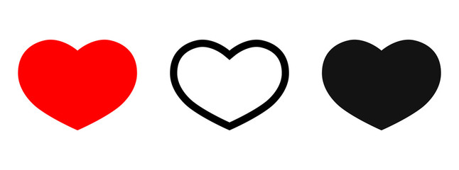 Set heart icons, graphic design template, Valentines Day symbols, vector illustration