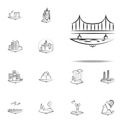 Fototapeta na wymiar Bridge sea icon. Landspace icons universal set for web and mobile