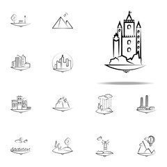 castle icon. Landspace icons universal set for web and mobile