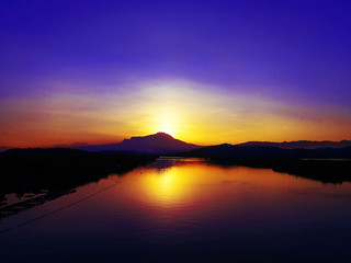 Beautiful sunrise in the morning, Mt. Kinabalu, Sabah. Borneo.   