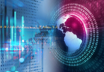 digital code number abstract technology background