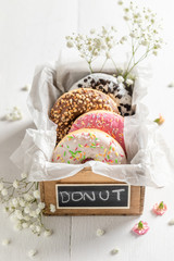Sweet and fresh donuts ready to eat