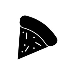 Pizza monochrome icon. in trendy flat style isolated on white background - vector