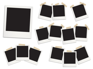 Realistic detailed photo frames with shadows vector templates.