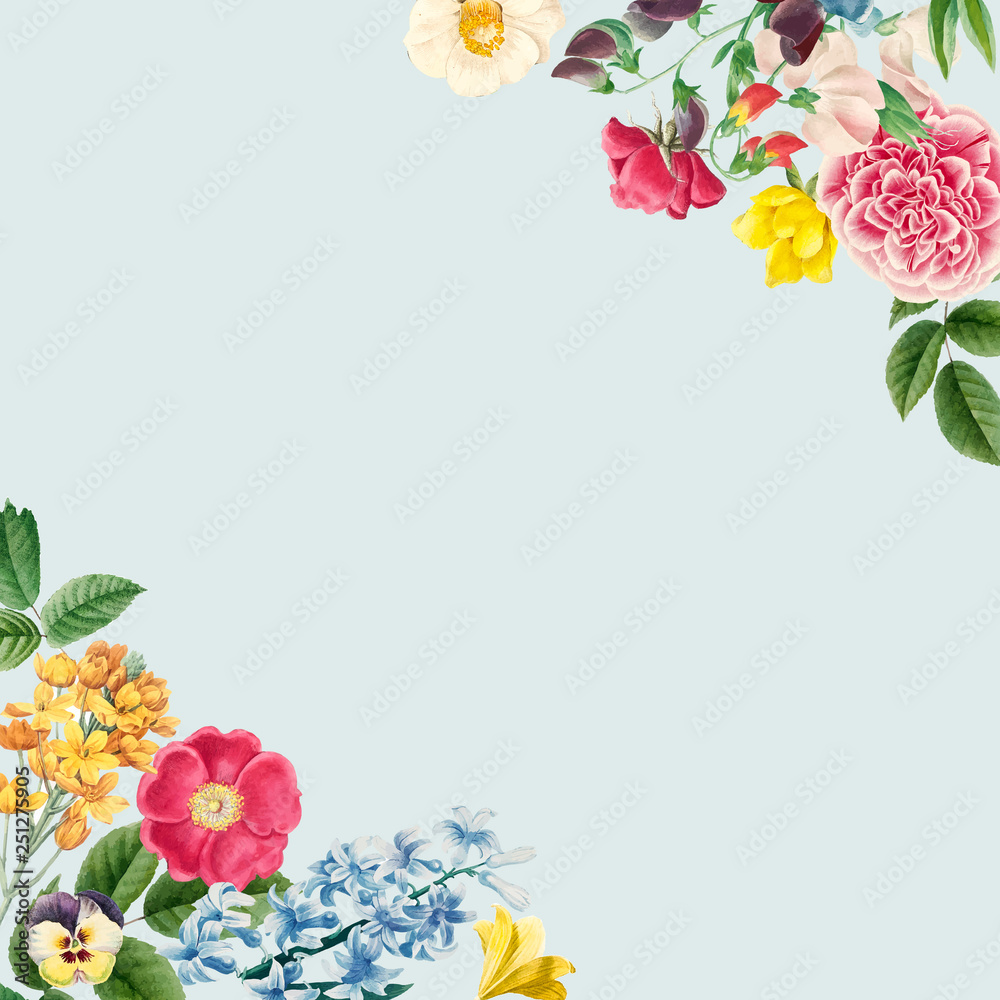 Wall mural Blank floral copy space