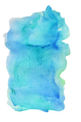 Abstract pattern blue and green color on white background , Illustration watercolor hand draw and painted on paper
