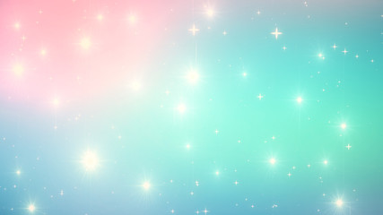 Holographic Abstract Kawaii universe princess colors Fantasy Pastel Fairy rainbow stars and blurs background. 