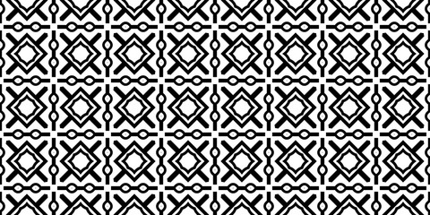 Vector Illustration. Pattern With Traditional Geometric Ornament, Decorative Border. Design For Print Fabric. Paper For Scrapbook. Black white color