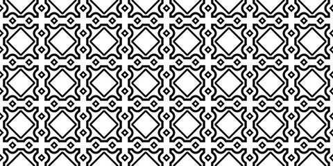 Vector Illustration. Pattern With Traditional Geometric Ornament, Decorative Border. Design For Print Fabric. Paper For Scrapbook. Black white color