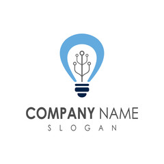 bulb tech logo template