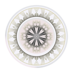 Art Deco Pattern Of Round Floral Mandala. Vector Illustration. Design For Printing, Presentation, Textile Industry
