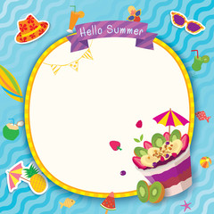 Summer background with acai 