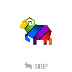 Sheep Logo. Colorful Gradient Logo Design