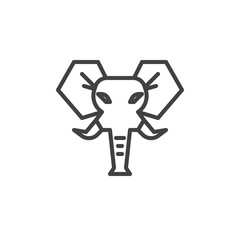 Elephant head line icon. linear style sign for mobile concept and web design. Elephant animal outline vector icon. Wild animals symbol, logo illustration. Pixel perfect vector graphics