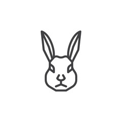 Hare head line icon. linear style sign for mobile concept and web design. Rabbit animal outline vector icon. Coney symbol, logo illustration. Pixel perfect vector graphics
