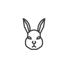 Rabbit head line icon. linear style sign for mobile concept and web design. Hare animal outline vector icon. Coney symbol, logo illustration. Pixel perfect vector graphics