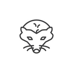 Hedgehog head line icon. linear style sign for mobile concept and web design. Animal head outline vector icon. Symbol, logo illustration. Pixel perfect vector graphics