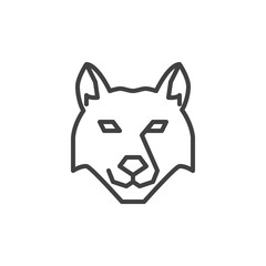 Wolf head line icon. linear style sign for mobile concept and web design. Dog outline vector icon. Wild animals symbol, logo illustration. Pixel perfect vector graphics